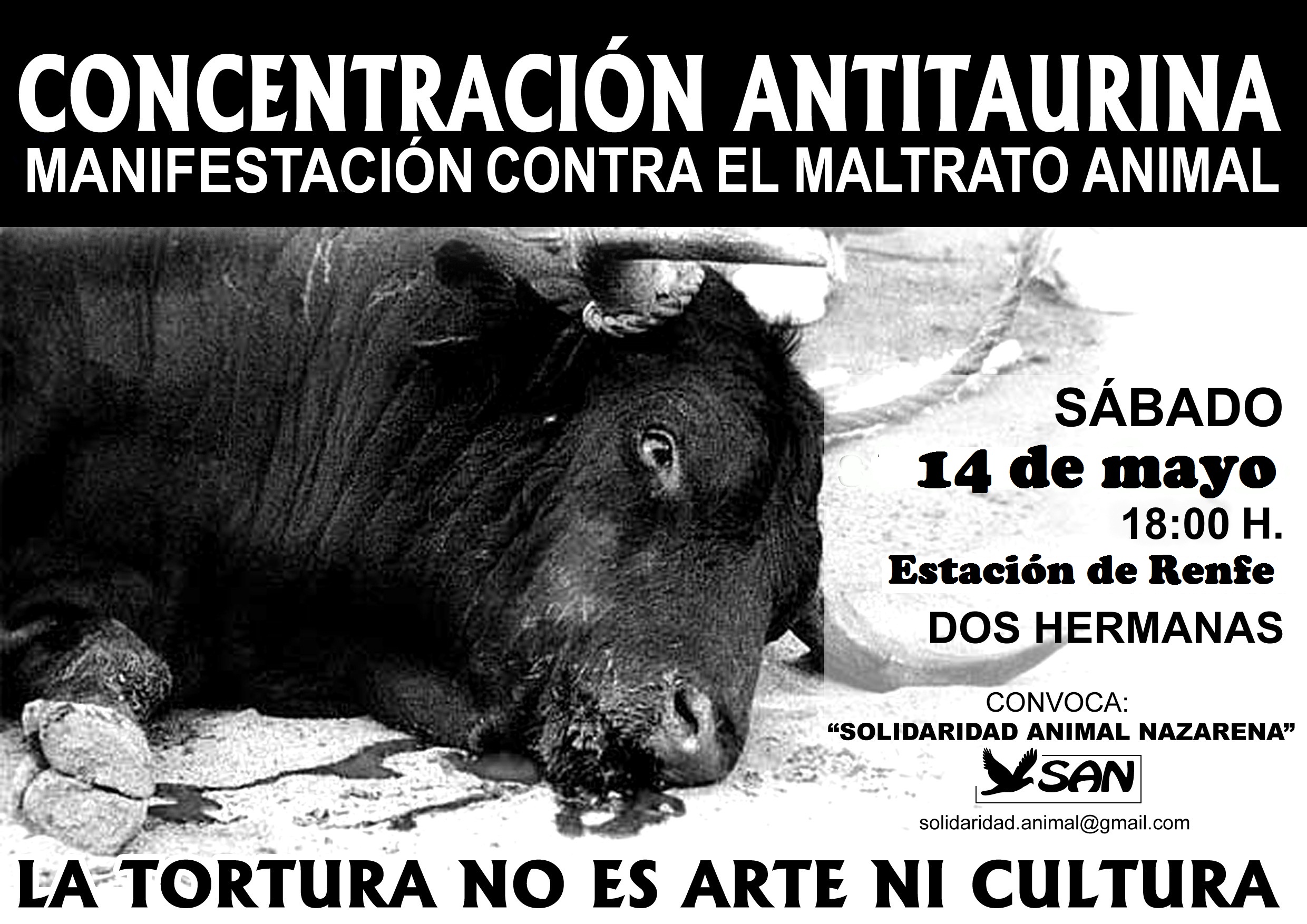 Manifestación Antitaurina 14 de Mayo en Dos Hermanas (Sevilla)