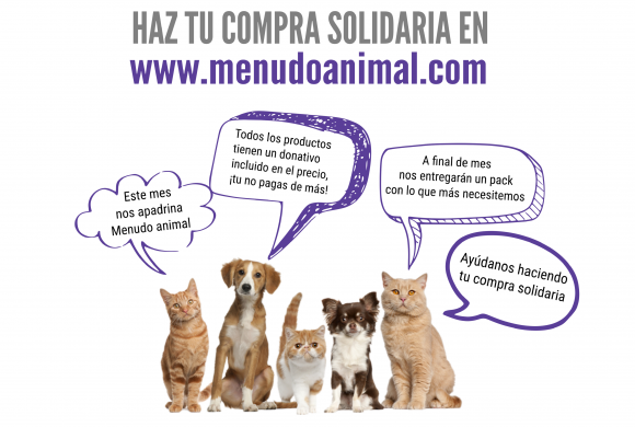 Con tu compra en menudoanimal.com durante marzo de 2017 estarás ayudando a nuestros peludos sin pagar ni un euro de más :)